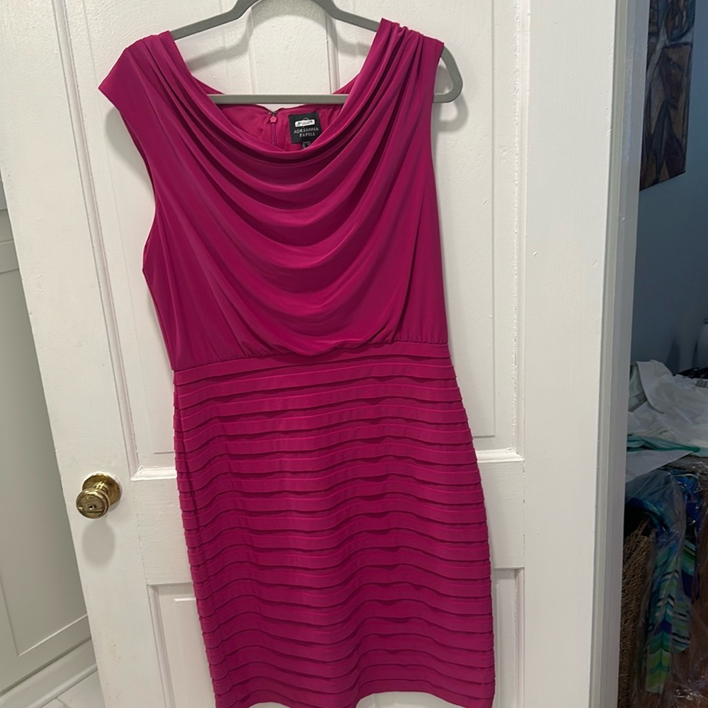 Adrianna Papell Dress. Beautiful Hot Pink. Size 12. Only worn once.